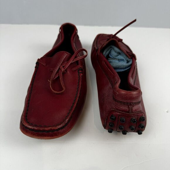 Tod's Ferrari Red Leather Driving Moccasins Size 6 / EU 36 Made in Italy Classic - Picture 5 of 13